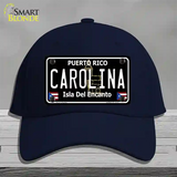 Carolina Puerto Rico Black Novelty License Plate Hat Cotton / Navy
