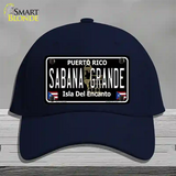 Sabana Grande Puerto Rico Black Novelty License Plate Hat Cotton / Navy