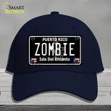 Zombie Puerto Rico Black Novelty License Plate Hat Cotton / Navy