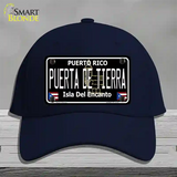 Puerta De Tierra Puerto Rico Black Novelty License Plate Hat Cotton / Navy