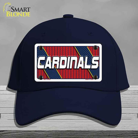 Navy blue cap with 'Cardinals' logo on a gray background