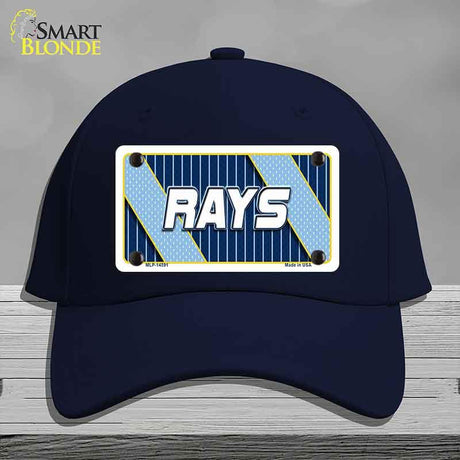 Navy blue cap with a 'RAYS' license plate design on a gray background