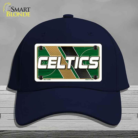 Navy blue cap with Celtics logo on a gray background
