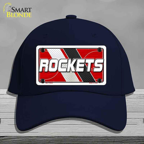 Navy blue cap with 'ROCKETS' design on a gray background