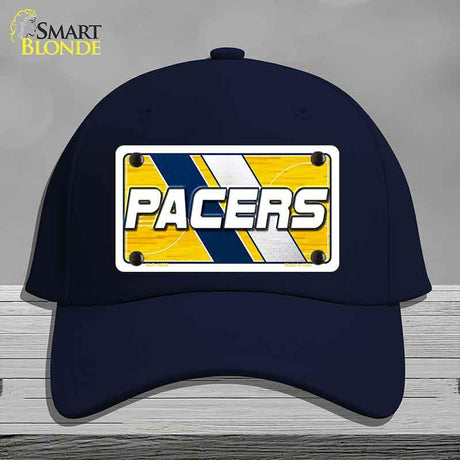 Navy blue cap with 'Pacers' logo on a gray background