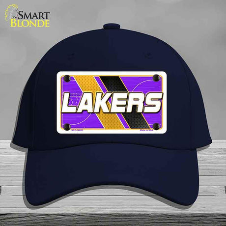Navy blue cap with Lakers logo on a gray background
