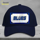 BLUES Graphic Novelty License Plate Hat HAT-MLP-14681 Cotton Navy