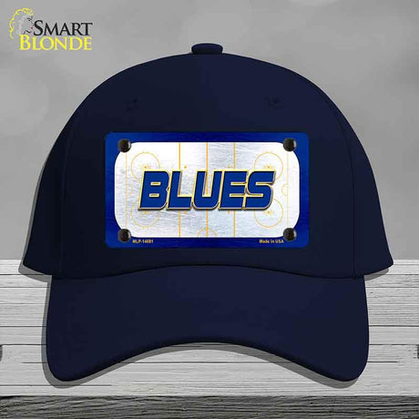BLUES Graphic Novelty License Plate Hat HAT-MLP-14681 Cotton Navy