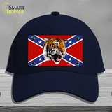 Confederate Flag Tiger Novelty License Plate Hat Cotton / Navy