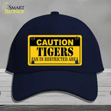 Caution Tigers Fan Novelty License Plate Hat Cotton / Navy
