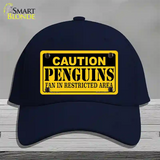 Caution Penguins Novelty License Plate Hat Cotton / Navy