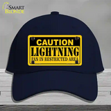 Caution Lightning Novelty License Plate Hat Cotton / Navy