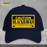 Caution Blackhawks Novelty License Plate Hat Cotton / Navy