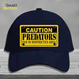 Caution Predators Novelty License Plate Hat Cotton / Navy