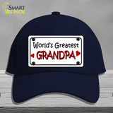 Worlds Greatest Grandpa Novelty License Plate Hat Cotton / Navy