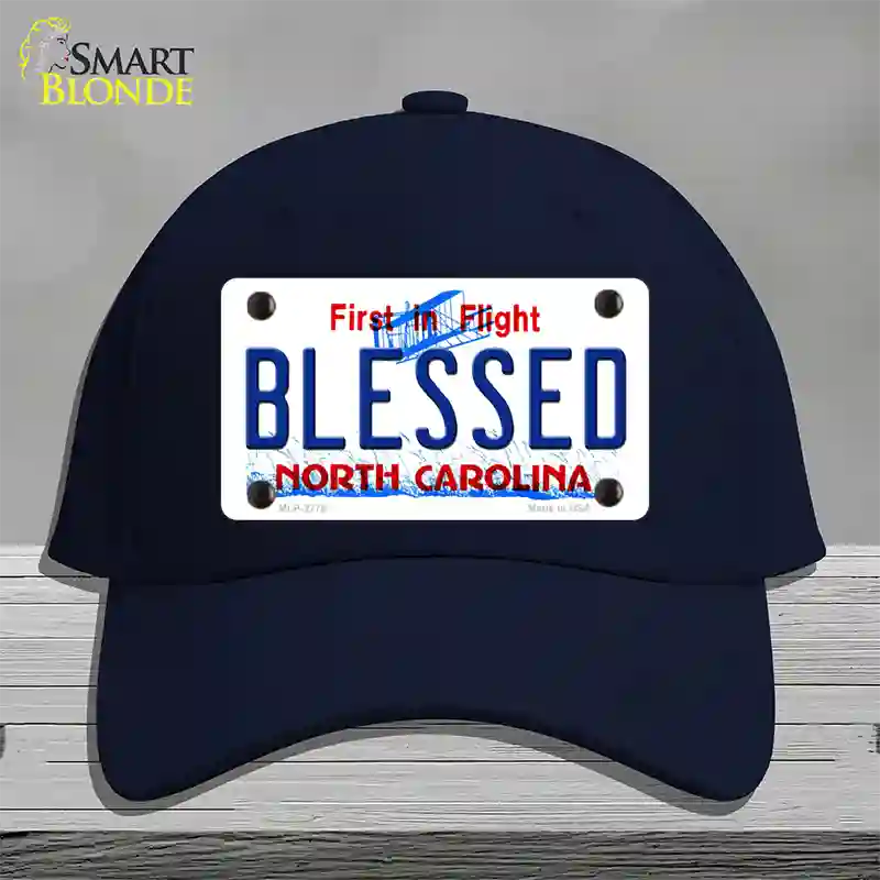 Blessed North Carolina Novelty License Plate Hat Cotton / Navy