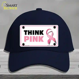 Think Pink Novelty License Plate Hat Sign Cotton / Navy