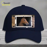 Horse In Barn Novelty License Plate Hat Cotton / Navy