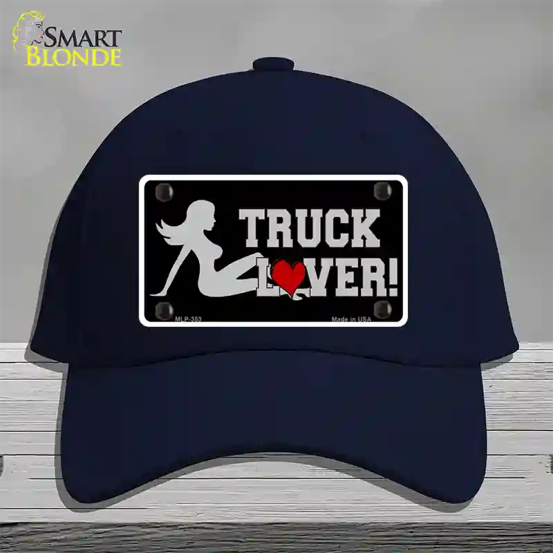 Truck Lover Girl Novelty License Plate Hat Cotton / Navy