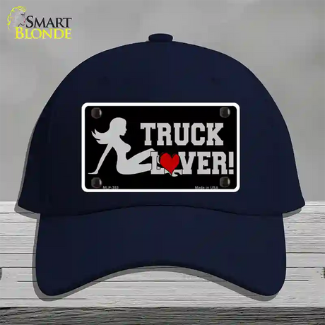 Truck Lover Girl Novelty License Plate Hat Cotton / Navy