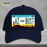 Arizona Az Or Bust Novelty License Plate Hat Cotton / Navy