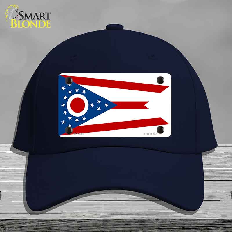 Ohio State Flag Novelty License Plate Hat Cotton Navy