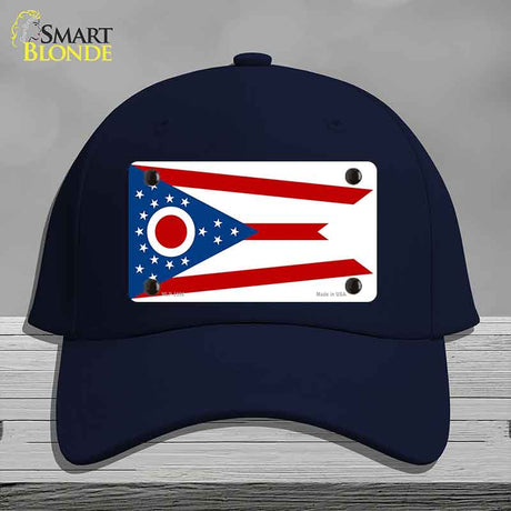 Ohio State Flag Novelty License Plate Hat Cotton Navy