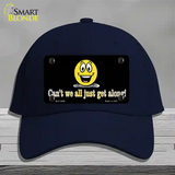 Cant We All Get Along Novelty License Plate Hat Cotton / Navy