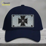 Maltese Cross Spider Web Novelty License Plate Hat Cotton / Navy