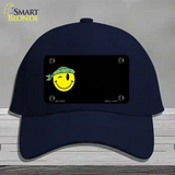 Winking Peace Smiley Offset Novelty License Plate Hat Cotton / Navy
