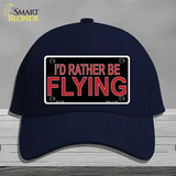 Rather Be Flying Novelty License Plate Hat Cotton Navy