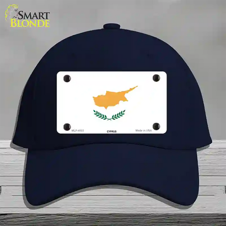Cyprus Flag Novelty License Plate Hat Cotton / Navy