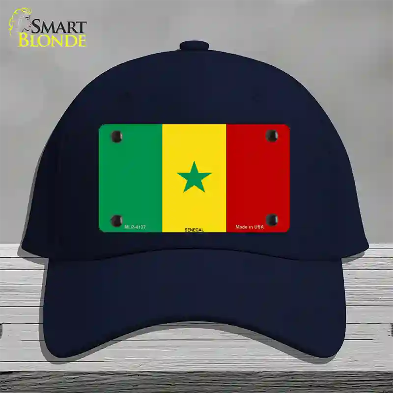 Senegal Flag Novelty License Plate Hat Cotton / Navy