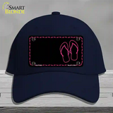 Flip Flops Pink Offset Novelty License Plate Hat Cotton / Navy
