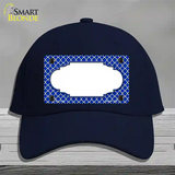 Blue White Quatrefoil Center Scallop Novelty License Plate Hat Cotton / Navy