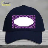 Purple White Quatrefoil Center Scallop Novelty License Plate Hat Cotton / Navy