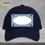 Light Blue White Quatrefoil Center Scallop Novelty License Plate Hat Cotton / Navy