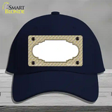 Gold White Quatrefoil Center Scallop Novelty License Plate Hat Cotton / Navy