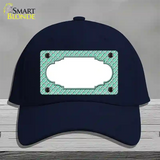 Mint White Quatrefoil Center Scallop Novelty License Plate Hat Cotton / Navy