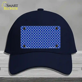 Blue White Quatrefoil Novelty License Plate Hat Cotton / Navy