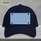 Light Blue White Quatrefoil Novelty License Plate Hat Cotton / Navy