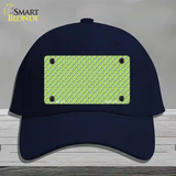 Lime Green White Quatrefoil Novelty License Plate Hat Cotton / Navy