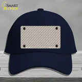 Tan White Quatrefoil Novelty License Plate Hat Cotton / Navy