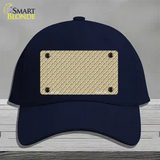 Gold White Quatrefoil Novelty License Plate Hat Cotton / Navy
