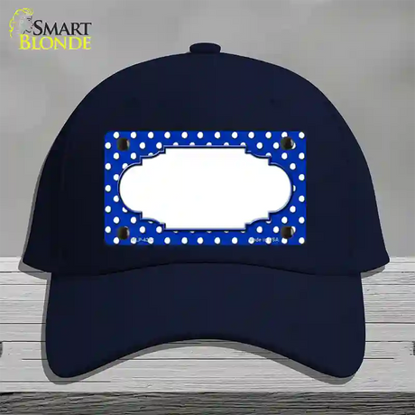 Scallop Blue White Polka Dot Novelty License Plate Hat Cotton / Navy