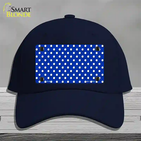 Blue Polka Dot Novelty License Plate Hat Cotton / Navy