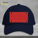 Red Polka Dot Novelty License Plate Hat Cotton / Navy