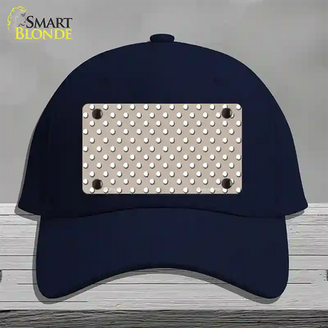 Tan Polka Dot Novelty License Plate Hat Cotton / Navy