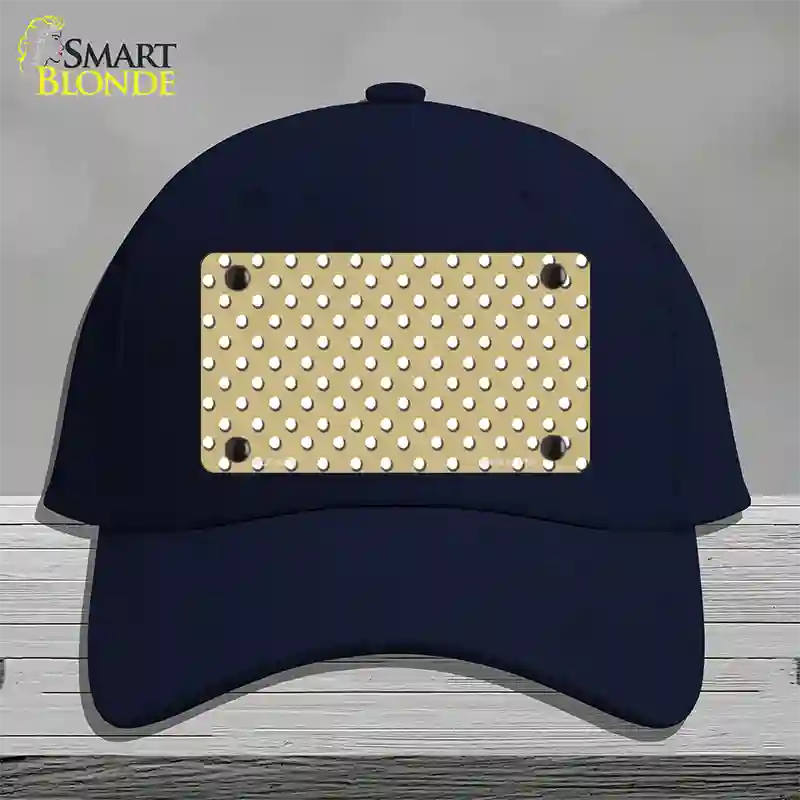 Gold Polka Dot Novelty License Plate Hat Cotton / Navy