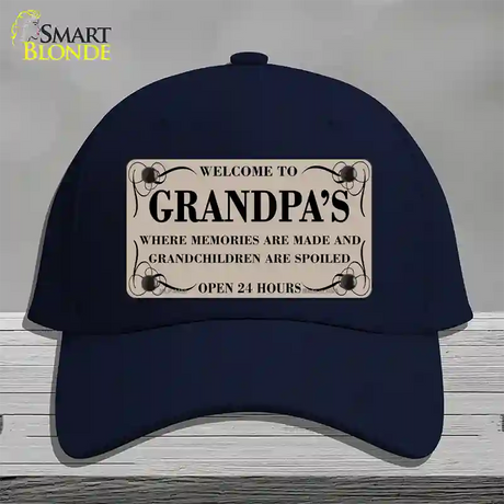 Welcome To Grandpas Novelty License Plate Hat Cotton / Navy